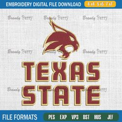 texas state bobcats embroidery design, texas state bobcats embroidery, logo sport embroidery, ncaa embroidery