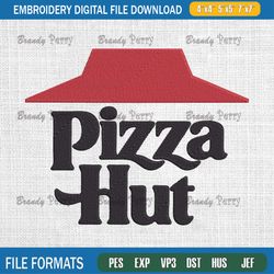 pizza hut logo embroidery design, logo embroidery, embroidered shirt, logo shirt, logo design, digital download