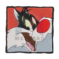 sylvester the cat face embroidery