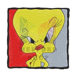 angry face tweety bird embroidery