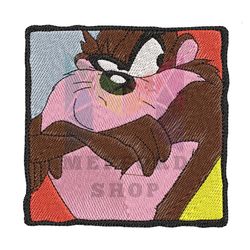 tasmanian devil taz face embroidery