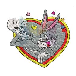 bugs bunny heart embroidery