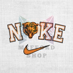 chicago bears x nike swoosh logo embroidery design