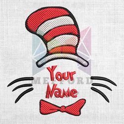 the cat in the hat dr seuss monogram name embroidery