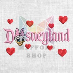 disneyland daisy duck face love valentine embroidery