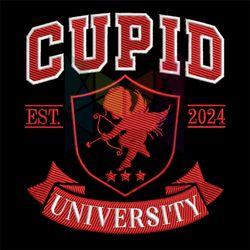 cupid university est 2024 logo design embroidery