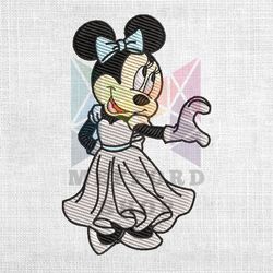 bride minnie mouse wedding couple matching heart hand embroidery