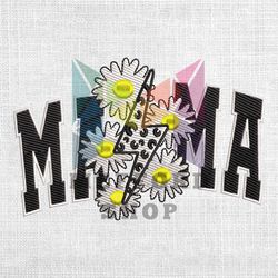 mama lighting daisy flowers embroidery design