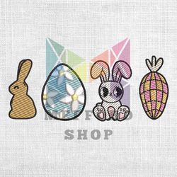 rabbit floral egg machine embroidery design