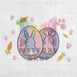 rabbit eggs couple embroidery design