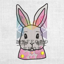 floral pink bunny machine embroidery design