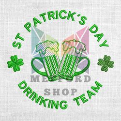 st patrick's day drinking team beer embroidery design