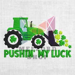 pushin my luck green car embroidery design