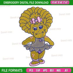 ballet girl baby bop embroidery png