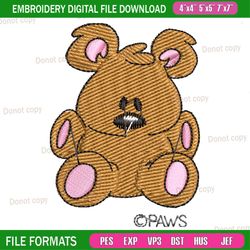 pooky teddy bear embroidery png