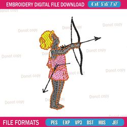 cupid with bow and arrows embroidery png