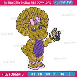 baby bop butterfly embroidery png