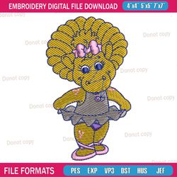 ballet girl baby bop embroidery png