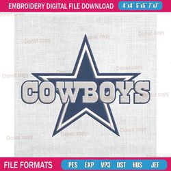 dallas cowboys nfl football embroidery, nfl embroidery, cowboys embroidery design, football embroidery