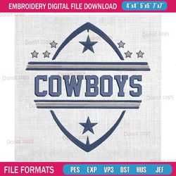 dallas cowboys star football embroidery, nfl embroidery, cowboys embroidery design, football embroidery