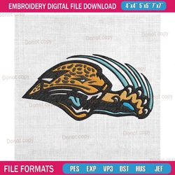 jacksonville jaguars face logo embroidery, nfl embroidery, jaguars embroidery design, football embroidery