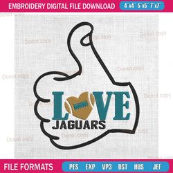 love jacksonville jaguars embroidery, nfl embroidery, jaguars embroidery design, football embroidery