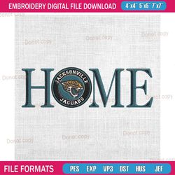 jacksonville jaguars home logo embroidery, nfl embroidery, jaguars embroidery design, football embroidery