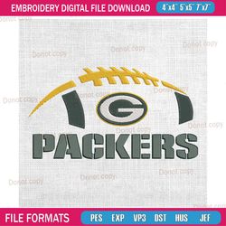 green bay packers american football embroidery, nfl embroidery, packers embroidery design, football embroidery