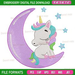 wishing moon pony embroidery png