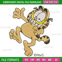 smiling garfield embroidery png