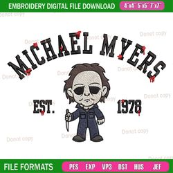 michael myers est embroidery file png