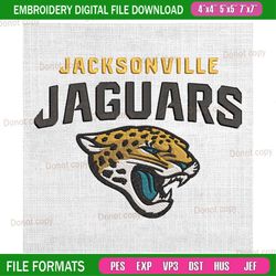 jacksonville jaguars team logo embroidery, nfl embroidery, jaguars embroidery design, football embroidery