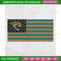 jacksonville jaguars american flag embroidery, nfl embroidery, jaguars embroidery design, football embroidery