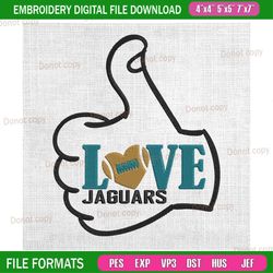 love jacksonville jaguars embroidery, nfl embroidery, jaguars embroidery design, football embroidery