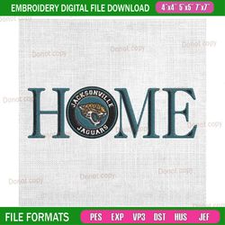 jacksonville jaguars home logo embroidery, nfl embroidery, jaguars embroidery design, football embroidery