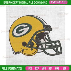 green bay packers helmet embroidery, nfl embroidery, packers embroidery design, football embroidery
