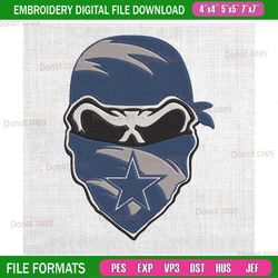 dallas cowboys skull head embroidery, nfl embroidery, cowboys embroidery design, football embroidery