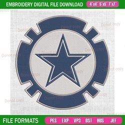 dallas cowboys mechanic logo embroidery, nfl embroidery, cowboys embroidery design, football embroidery