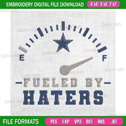 fuel by haters dallas cowboys embroidery, nfl embroidery, cowboys embroidery design, football embroidery