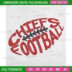 kansas city chiefs football team embroidery, nfl embroidery, chiefs embroidery design, football embroidery