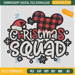 christmas squad buffalo embroidery design mickey santa hat buffalo embroidery design