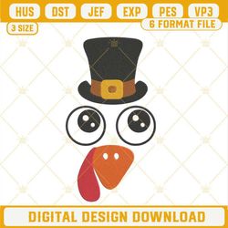 pilgrim hat turkey face embroidery design file.jpg