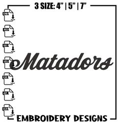 csun matadors logo embroidery design, ncaa embroidery, sport embroidery,logo sport embroidery,embroidery design.jpg