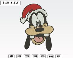 goofy santa hat christmas embroidery designs, machine embroidery files, christmas embroidery files160