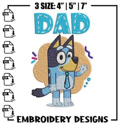 dad bluey embroidery, bluey cartoon embroidery, cartoon embroidery, cartoon shirt, embroidery file, instant download..jp