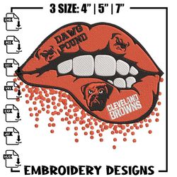 cleveland browns dripping lips embroidery design, cleveland browns embroidery, nfl embroidery, logo sport embroidery..jp