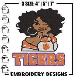 clemson tigers girl embroidery design, ncaa embroidery, embroidery design, logo sport embroidery,sport embroidery.jpg