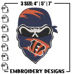 cincinnati bengals skull embroidery design, bengals embroidery, nfl embroidery, logo sport embroidery, embroidery design