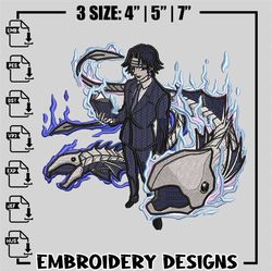 chrollo lucifer embroidery design, hunter x hunter embroidery, anime design, logo design, anime shirt, digital download.