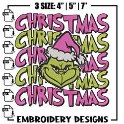 chrismas grinch embroidery design, grinch embroidery, embroidery file, chrismas embroidery, anime shirt,digital download